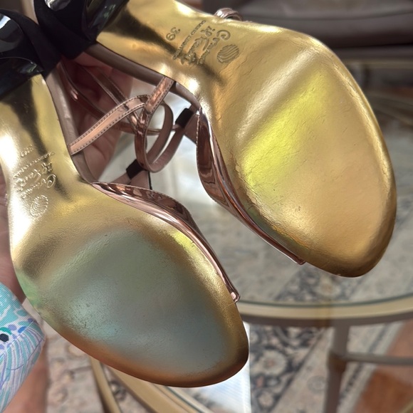 Comme Il Faut Buenos Aires Argentine Tango Elegant Rose Gold Black Heels Shoes - Picture 8 of 12